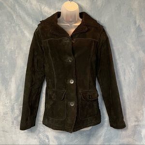No flaws, black suede/Sherpa-lined vintage Tilt jacket/coat